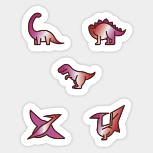 Discreet Pride Lesbian Dinosaurs Sticker